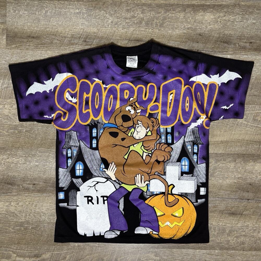 Vintage Scooby-Doo Shirt Men’s L AOP 90’s Single Stitch Wild Oats